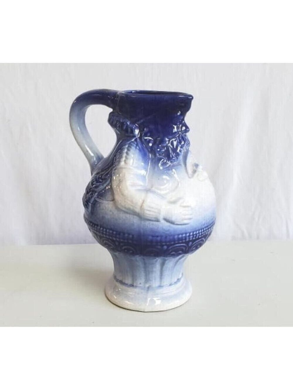 German Vintage Santa Claus Stoneware Pitcher Early 20th Century